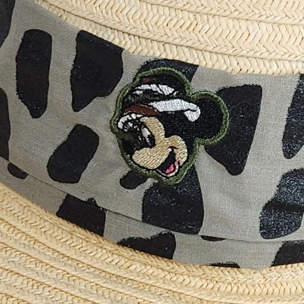 Walt Disney World Kids Minnie Mouse Animal Kingdom 100% Straw Sun‎ Hat